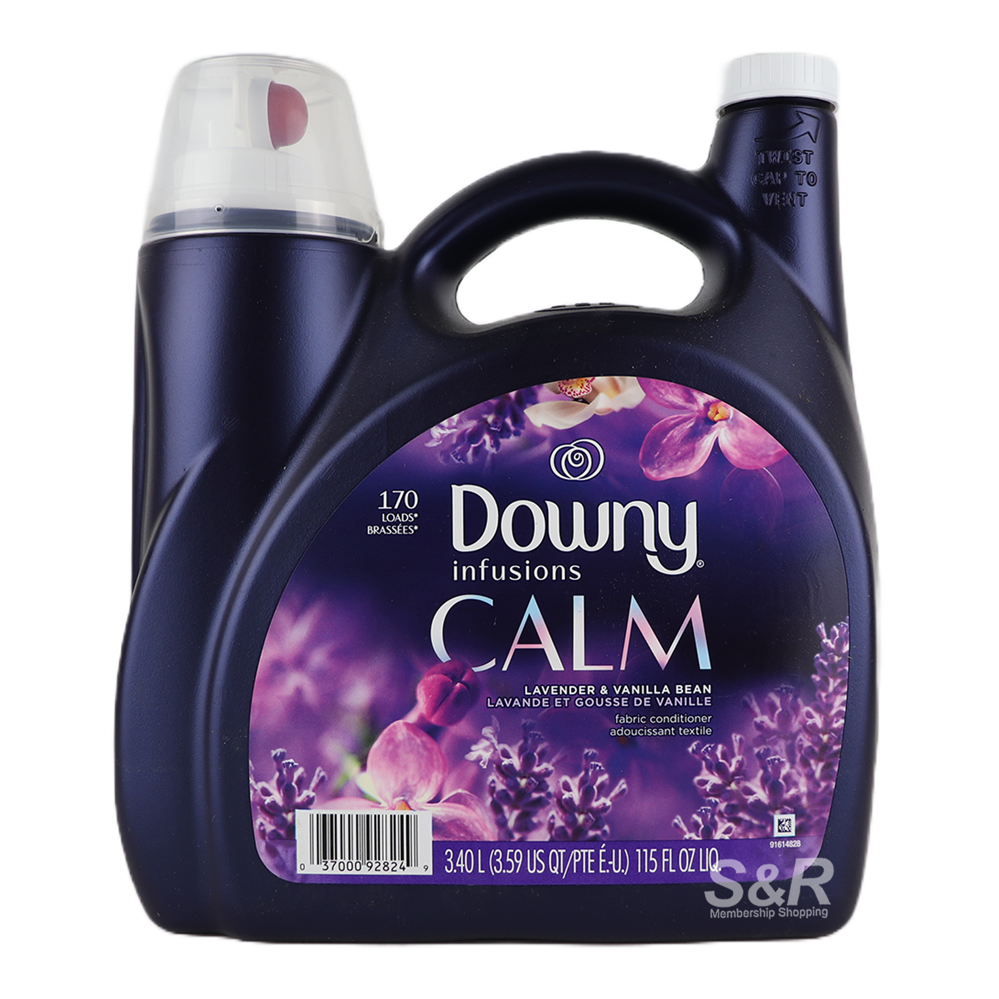 Downy Infusions Fabric Conditioner Calm Lavender and Vanilla Bean 3.40L